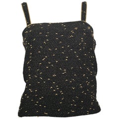 Yves Saint Laurent Black & Gold Lurex Metallic Knit Top Size Small.