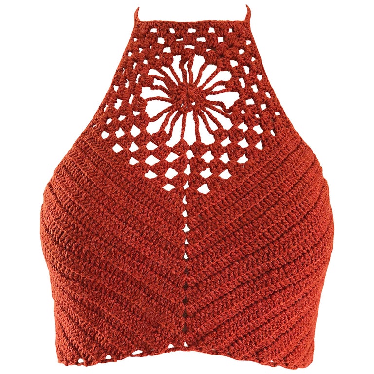 burnt orange hand crochet