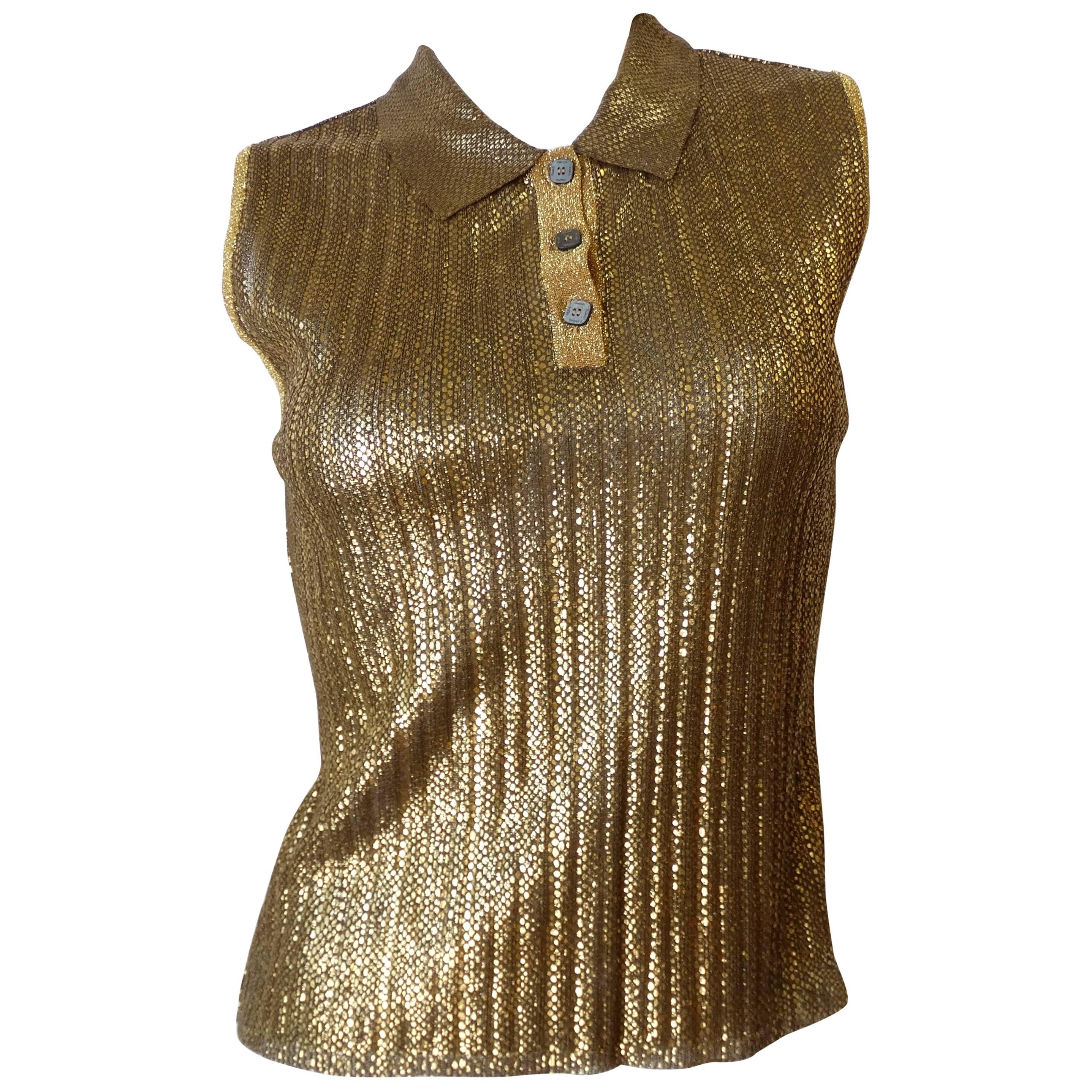 Chanel Gold Sleeveless Polo,  2001 