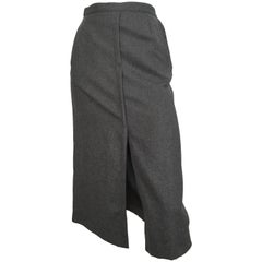 Giorgio Saint' Angelo Grey Wool Straight Skirt with Pockets Size 4. 