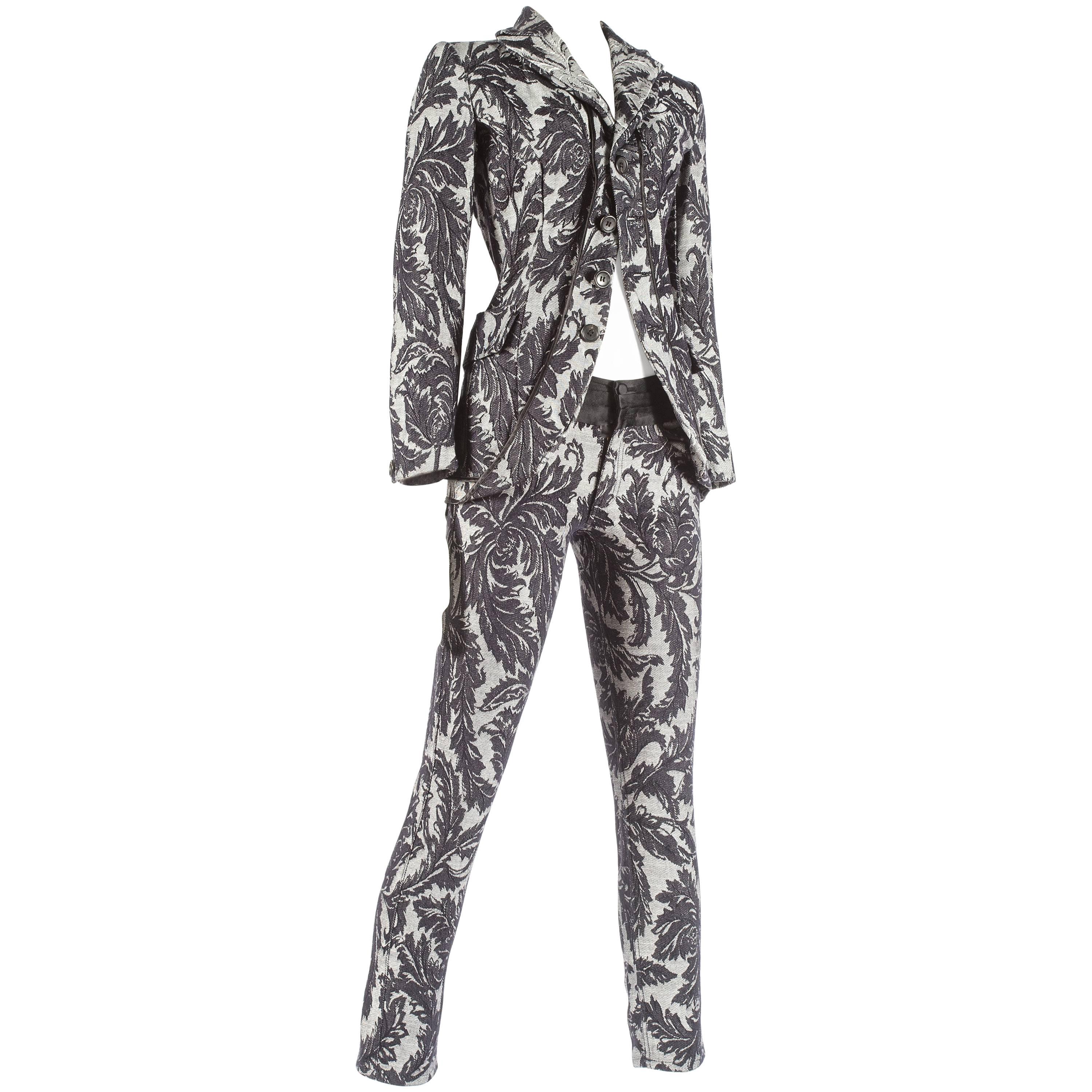 Junya Watanabe Spring-Summer 2007 jacquard denim tailored skinny pant suit