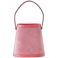 Hermes Rose Indienne Doblis Rose Azalee Lizard Sterling Silver Lid Stromboli Bag