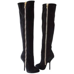 Giuseppe Zanotti Over the Knee Suede Dramatic Boot 37 / 7 New w/ Box