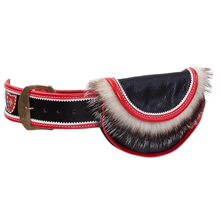 Traditional Swiss Leather Belt Bag 