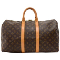 Louis Vuitton Keepall 45 Monogram Canvas Duffle Travel Bag 