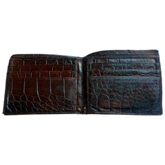 Vintage Mens Italian Crocodile Leather Wallet