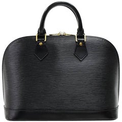 Retro Louis Vuitton Alma Black Epi Leather Hand Bag