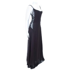 Vintage VALENTINO Chiffon Gown in Black with Beading