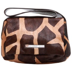 Bolso Vintage GIANFRANCO FERRE de Becerro tipo Potro Marrón Claro y Marrón Oscuro