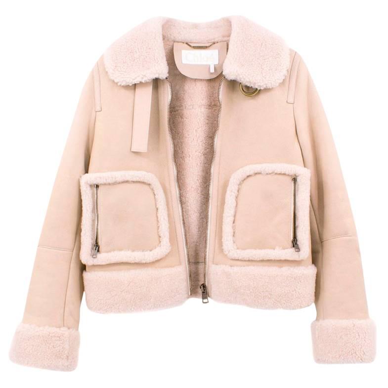Chloe Leather and Shearling Coat  For Sale