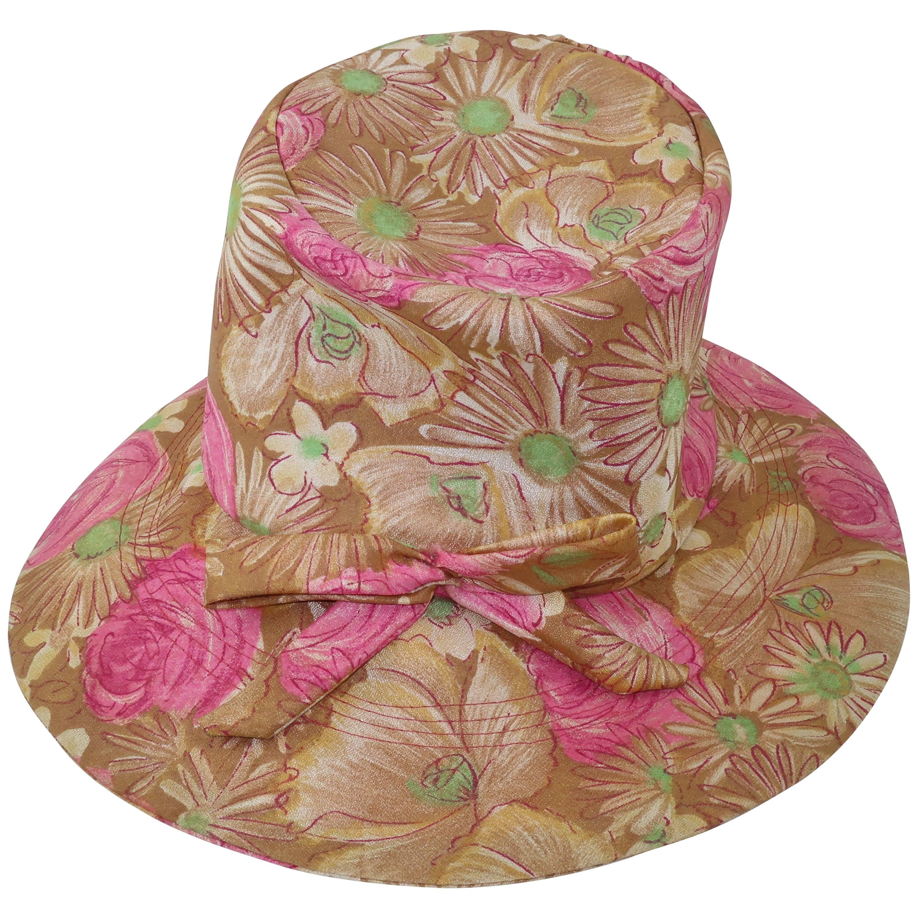 Claire Ann Floral Floppy Hat, 1960s  
