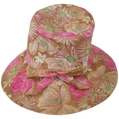 Vintage Claire Ann Floral Floppy Hat, 1960s  