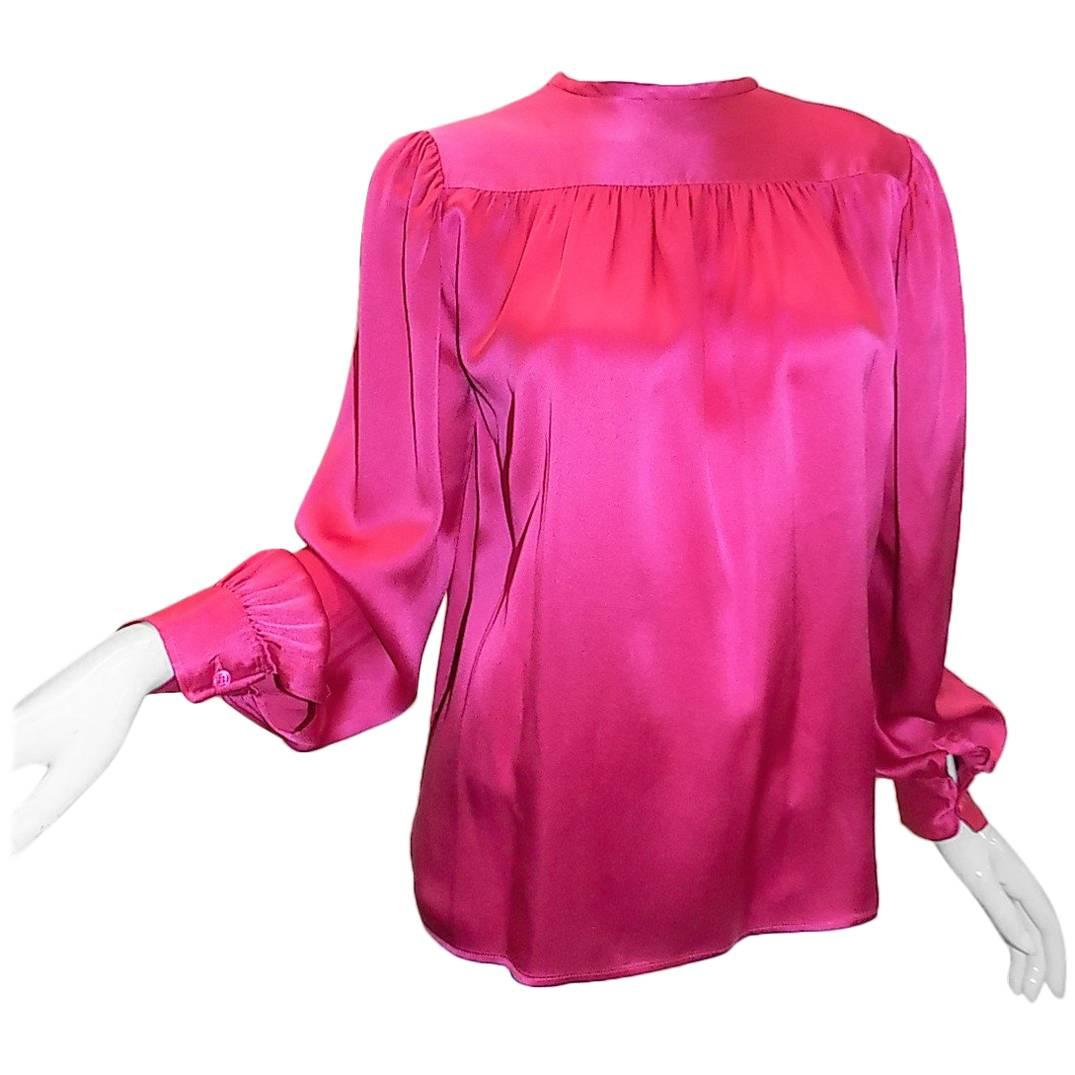 Yves Saint Laurent pink Vintage silk Blouse