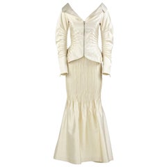 Gianfranco Ferré Ivory Silk Vintage Wedding Suit, 2000s