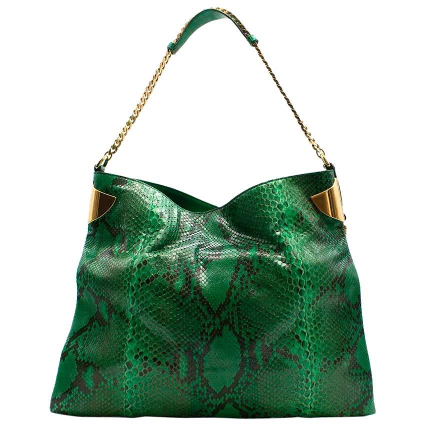 Gucci Green Python Hobo Bag 