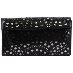  Alaia Flap Clutch Laser Cut Leather Small