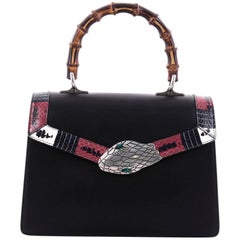 Gucci Lilith Top Handle Bag Leather with Snakeskin Small