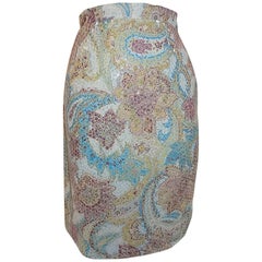 Etro silk print sequence skirt