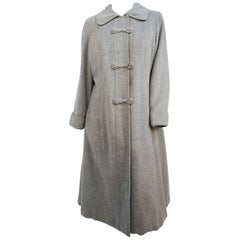 1970s Grey Wool Hooded Coat
