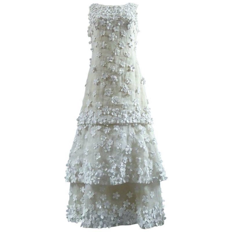 Yves Saint Laurent Couture white organdy ball gown No. 24277, 1970 at ...