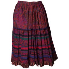 Yves saint Laurent Rive Gauche  Paisley Print  Skirt