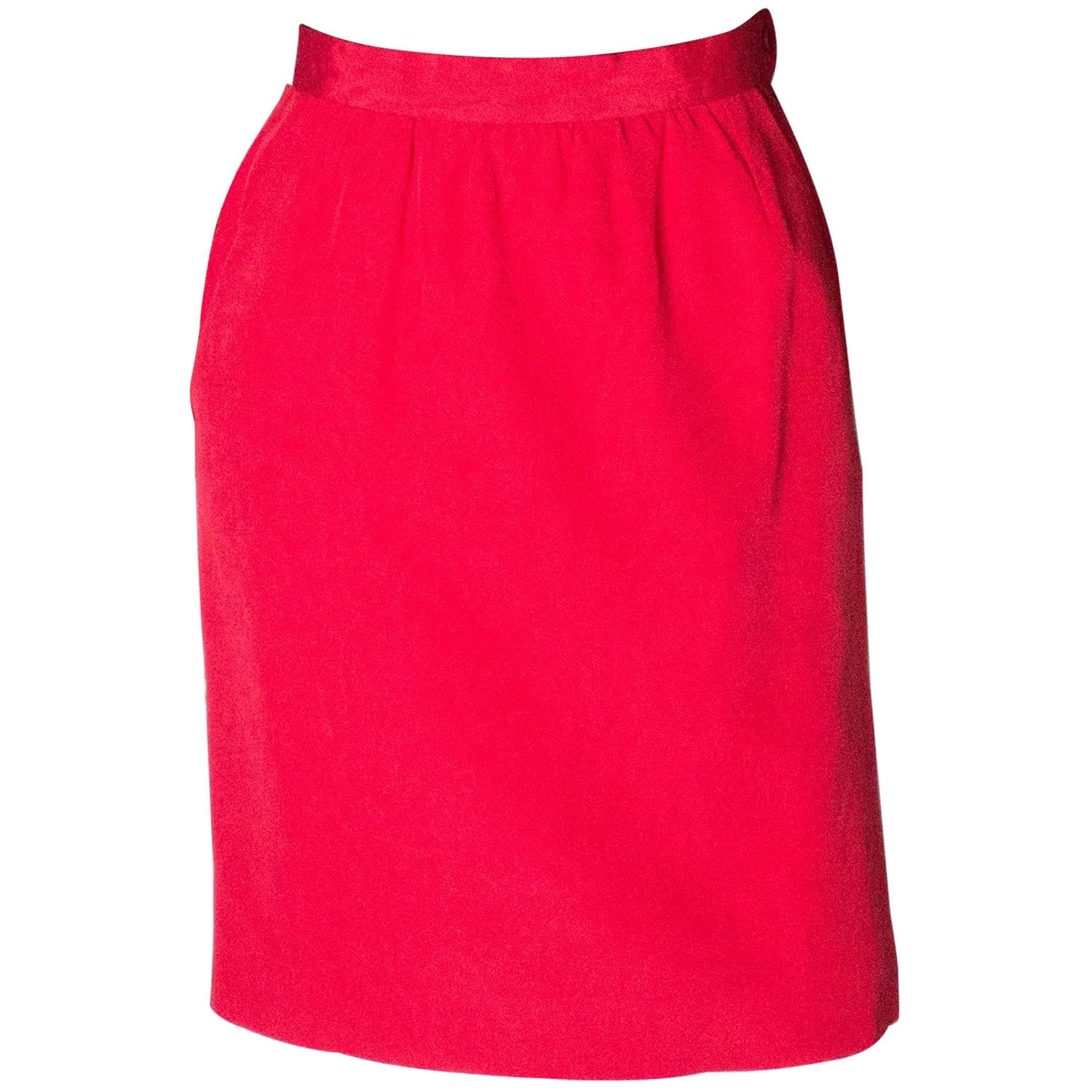 Yves Saint Laurent Vintage Rive Gauche Red Skirt