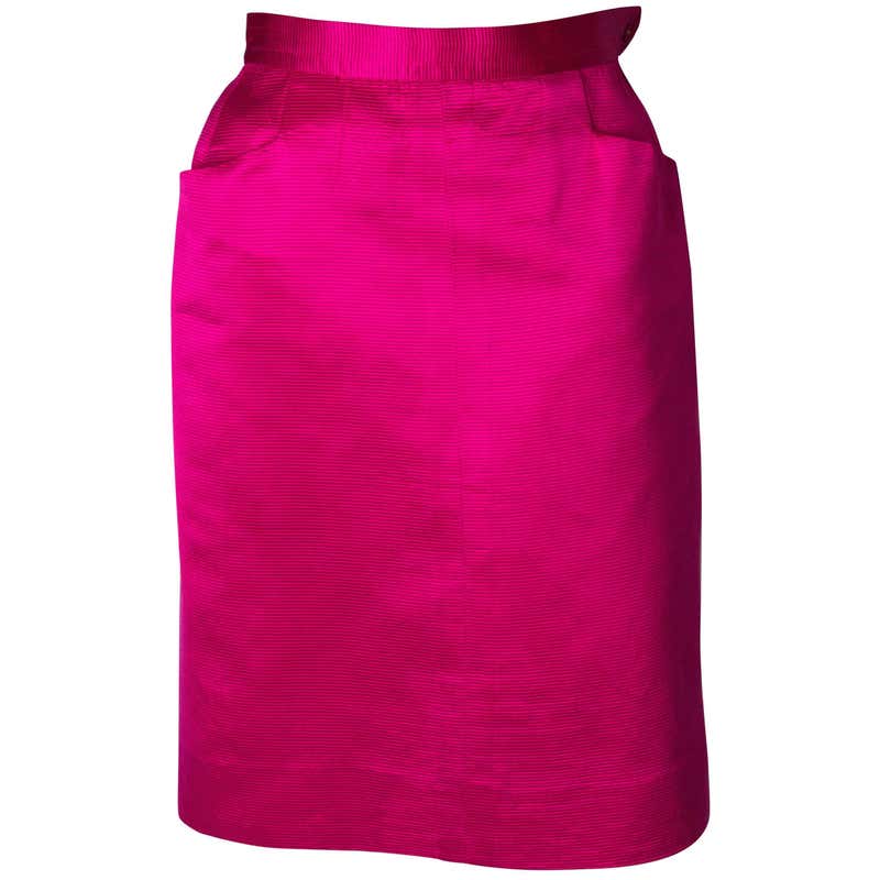 Yves Saint Laurent Vintage Pink Skirt For Sale at 1stDibs