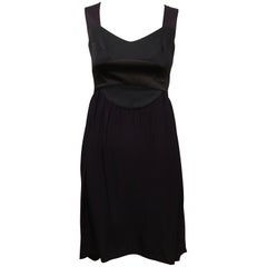 Narciso Rodriguez Purple Black Silk Asymmetric Hem Dress