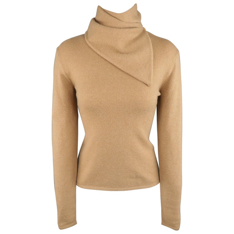 RALPH LAUREN Collection Size M Camel Cashmere Scarf Neck Pullover ...