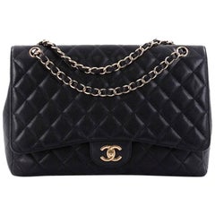 Chanel Classic Single Flap Bag Quilted Caviar Maxi