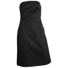 Michael Kors Strapless Cotton Black Cocktail Dress Size 4 / 6. Made in Italy.
