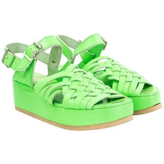 Retro Junya Watanabe for Comme Des Garcons New/Old Green Platform Sandals