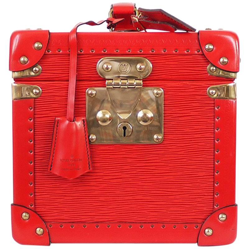 Louis Vuitton Boite Flacons Beauty Trunk Train Case Red Epi 