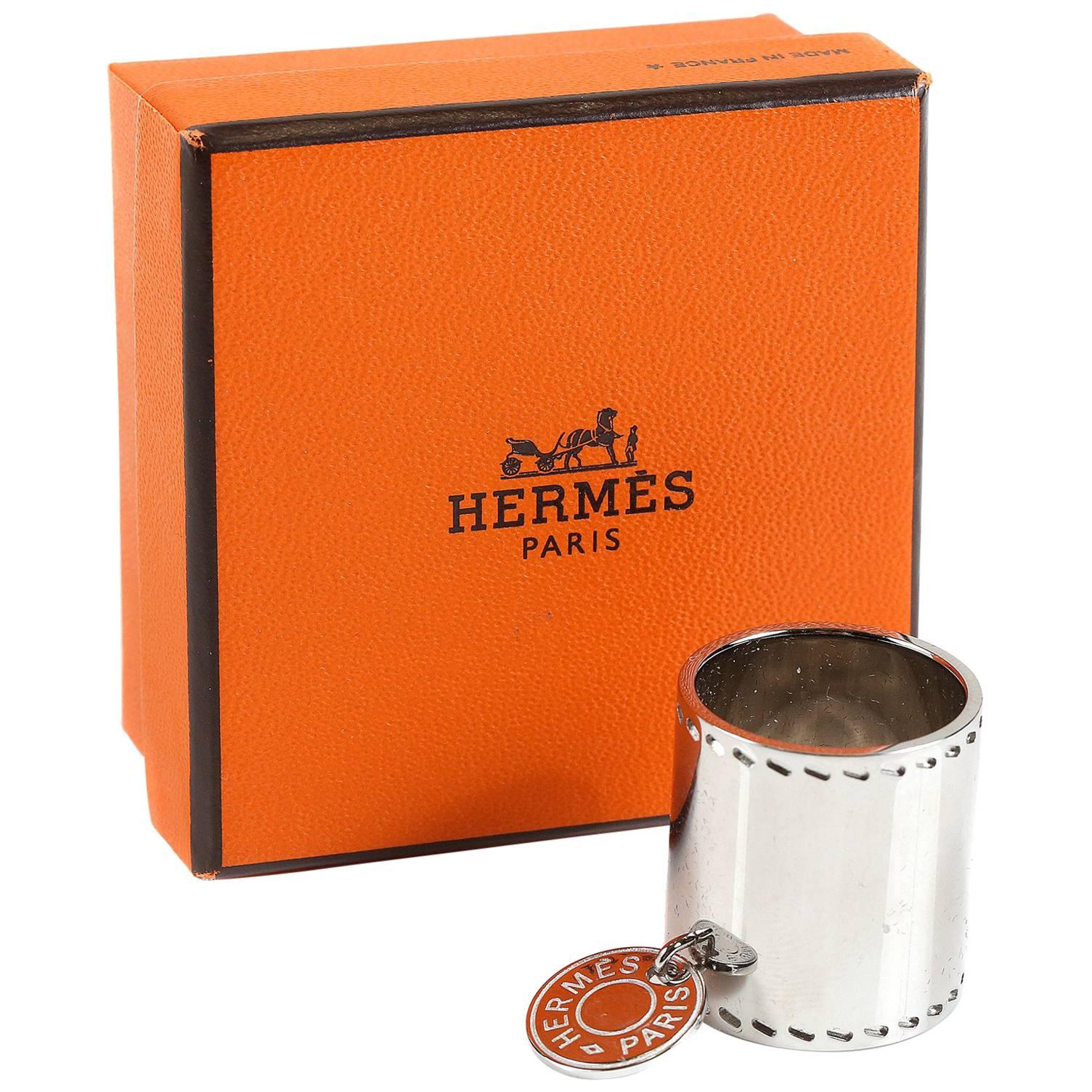 Hermes Palladium Scarf Ring For Sale
