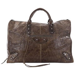 Balenciaga Weekender Classic Studs Handbag Leather