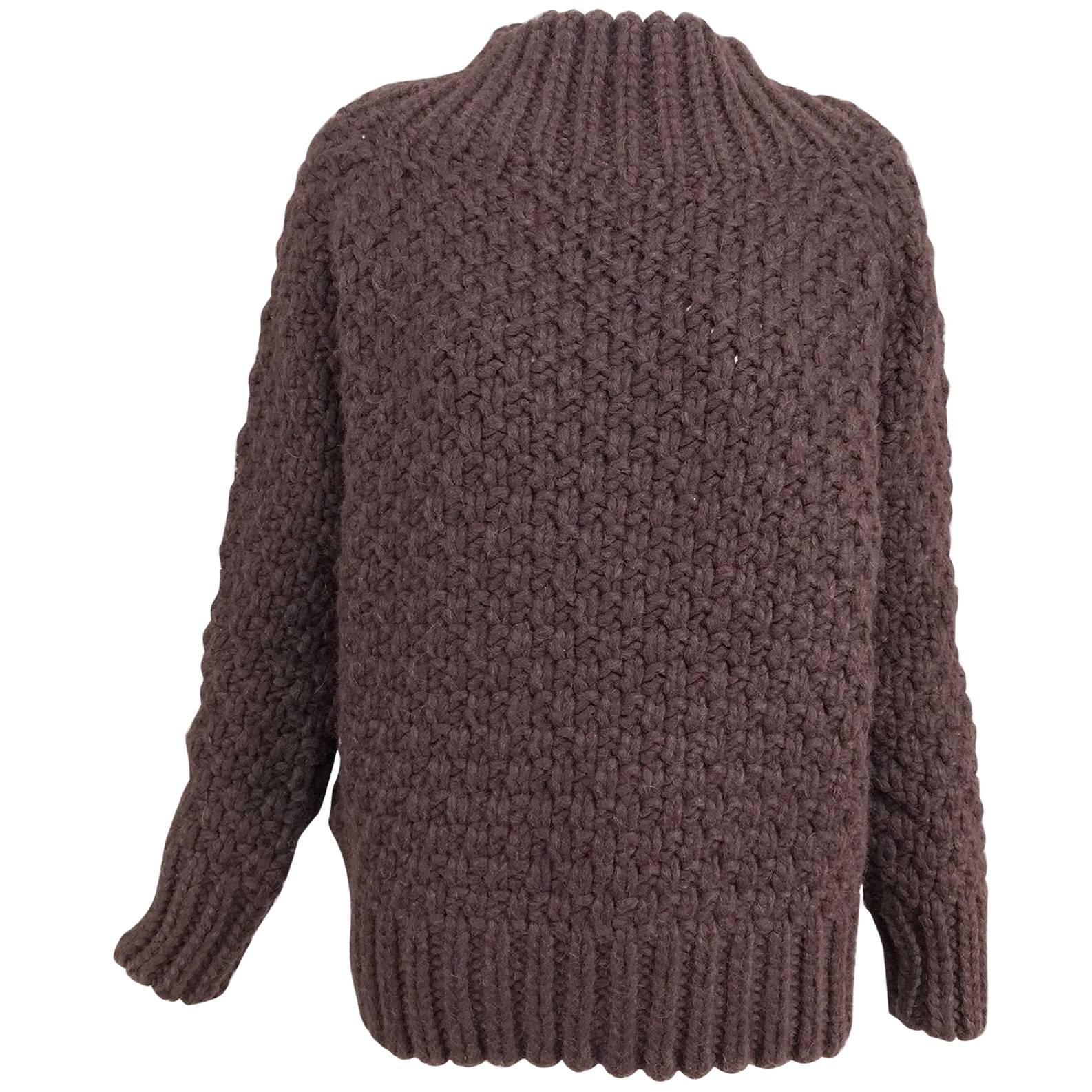 The Row chunky knit cashmere basket weave sweater