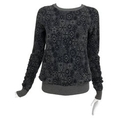 Chanel grey cashmere pull on sweater 