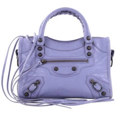 Used Balenciaga City Classic Studs Handbag Leather Mini