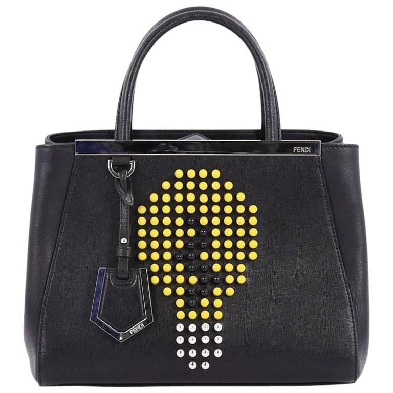Fendi 2Jours Handbag Studded Leather Petite