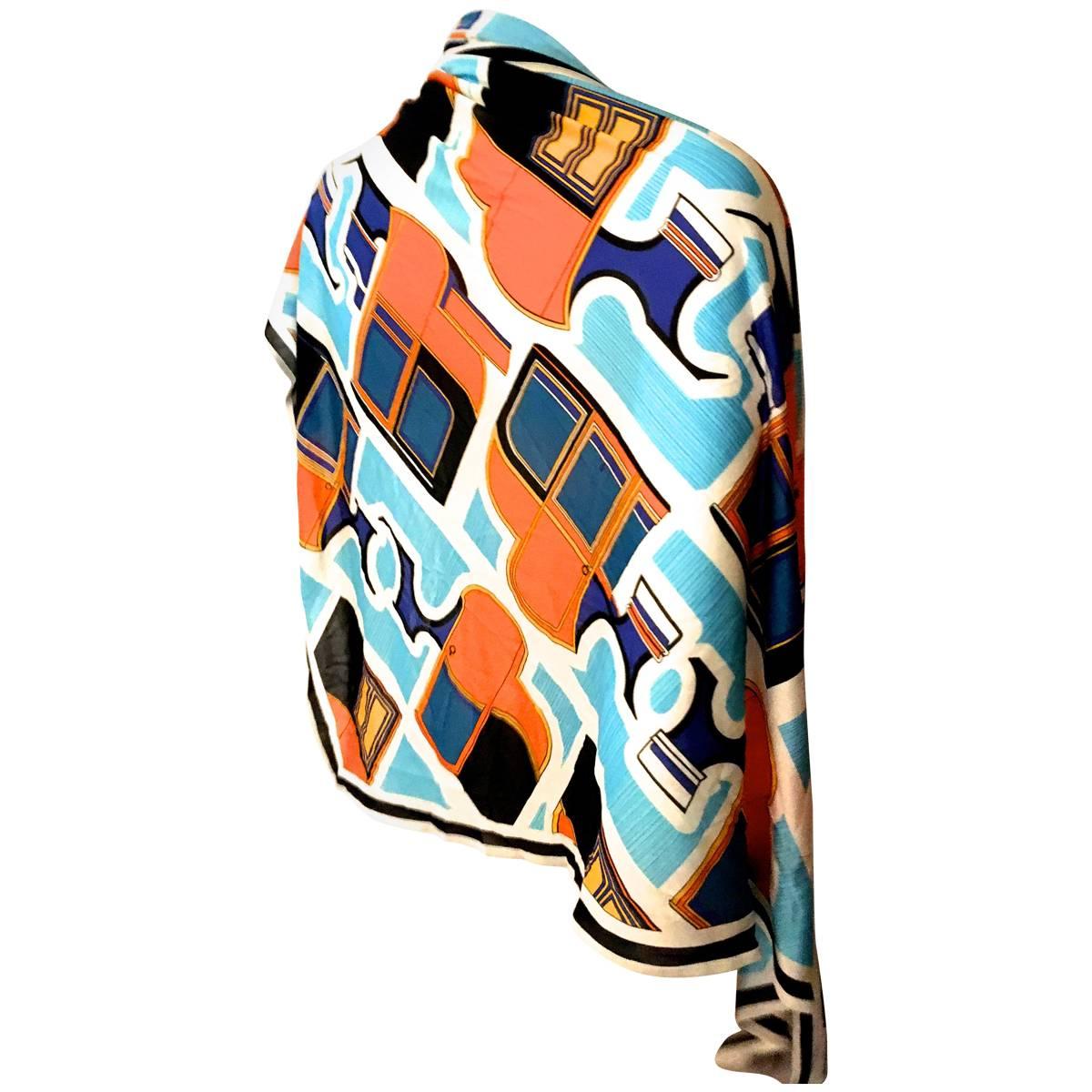 Rare Hermes Shawl/Scarf -  Triangle - Silk Jersey For Sale