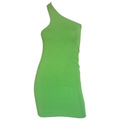 Gianni Versace lime green body con mini dress