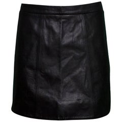Alice + Olivia Black Leather Skirt Sz 0