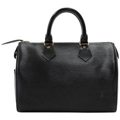 Louis Vuitton Vintage Speedy 25 Black Epi Leather City Hand Bag
