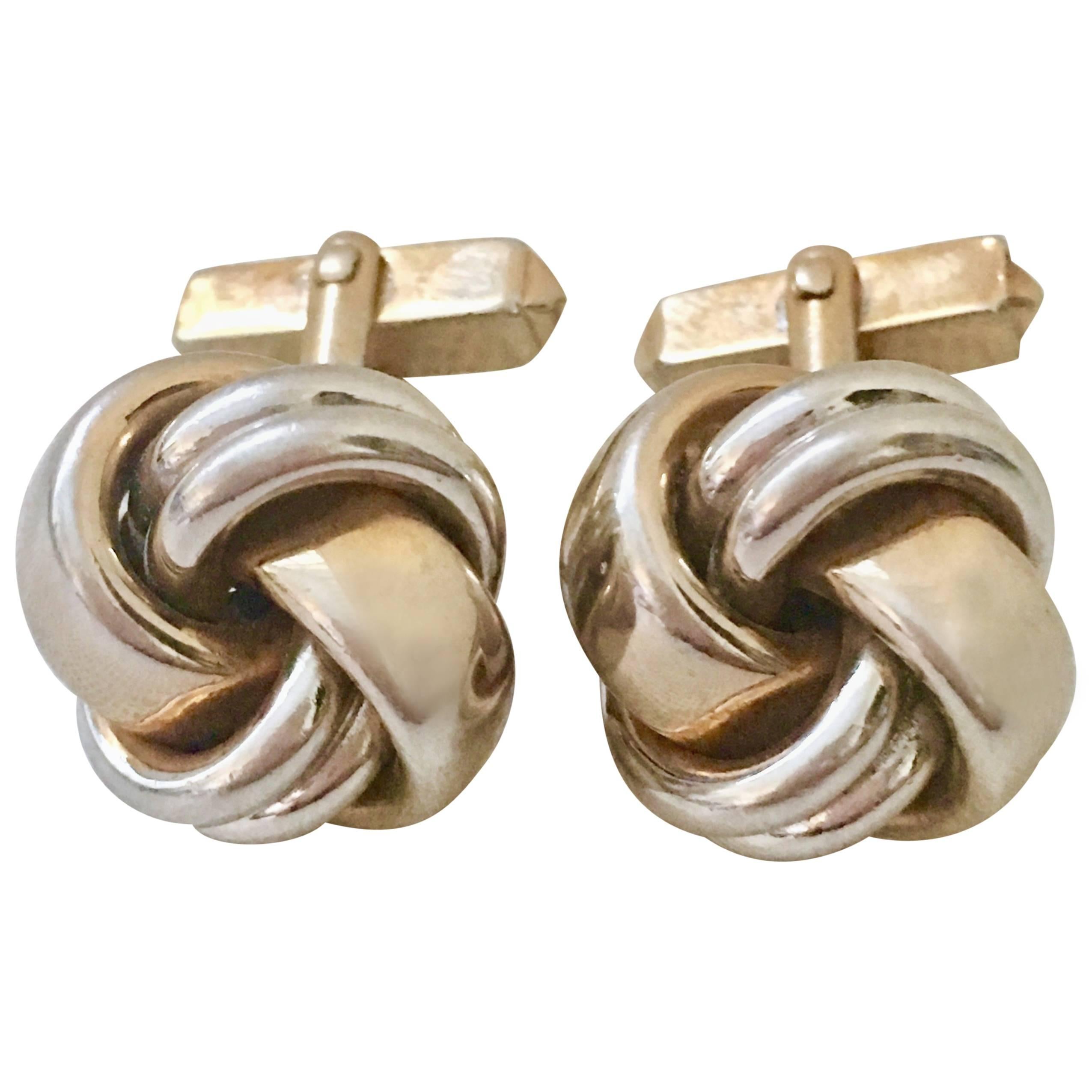 VIntage Pair Of Two Tone "Love Knot" Cufflinks By, Swank