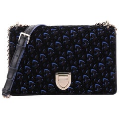 Christian Dior Diorama Flap Bag Oblique Embroidered Fabric Medium