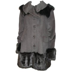 Fantastic Burberry Prorsum Sold Out RTP $8600 Fur Trimmed Coat Size FR44 / 14US