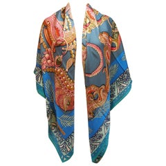 Hermès 140cm /55 "GM Shawl Zenobi By Annie Faivre Cashmere / Brand New