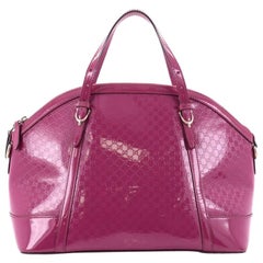 Gucci Nice Top Handle Bag Patent Microguccissima Leather Medium
