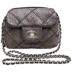 CHANEL Mini Quilted Flap Bag in a Gradient of Purple Freshwater Snake Leather