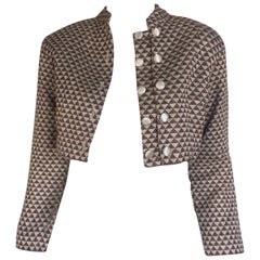 Geometric cotton cropped jacket 
